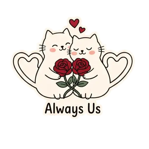 cat, cat lover, romantic, love, cute, WhatsApp stickers, stickers, love message